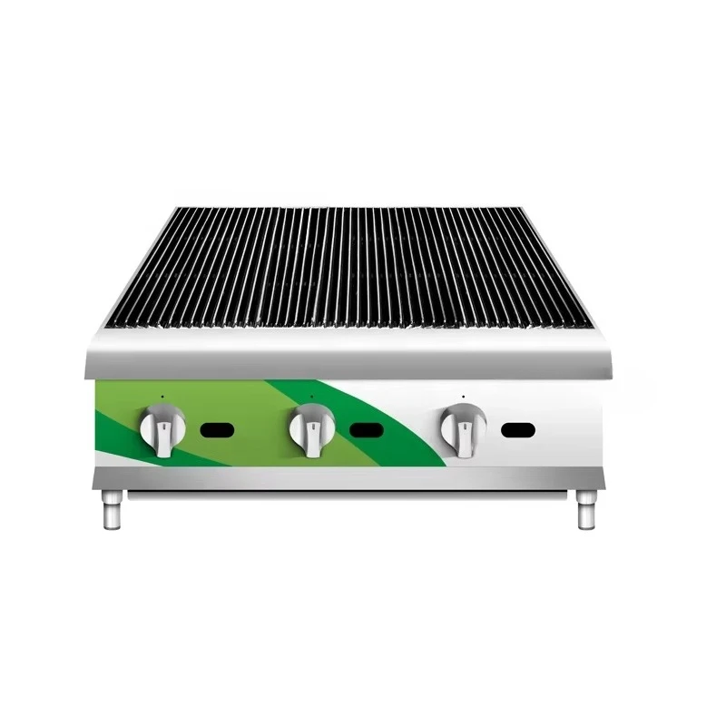 Gas Bbq Grills Heavy Duty Wholesale Price Restaurant Equipment Stainless Steel Gas lava Rock Grill