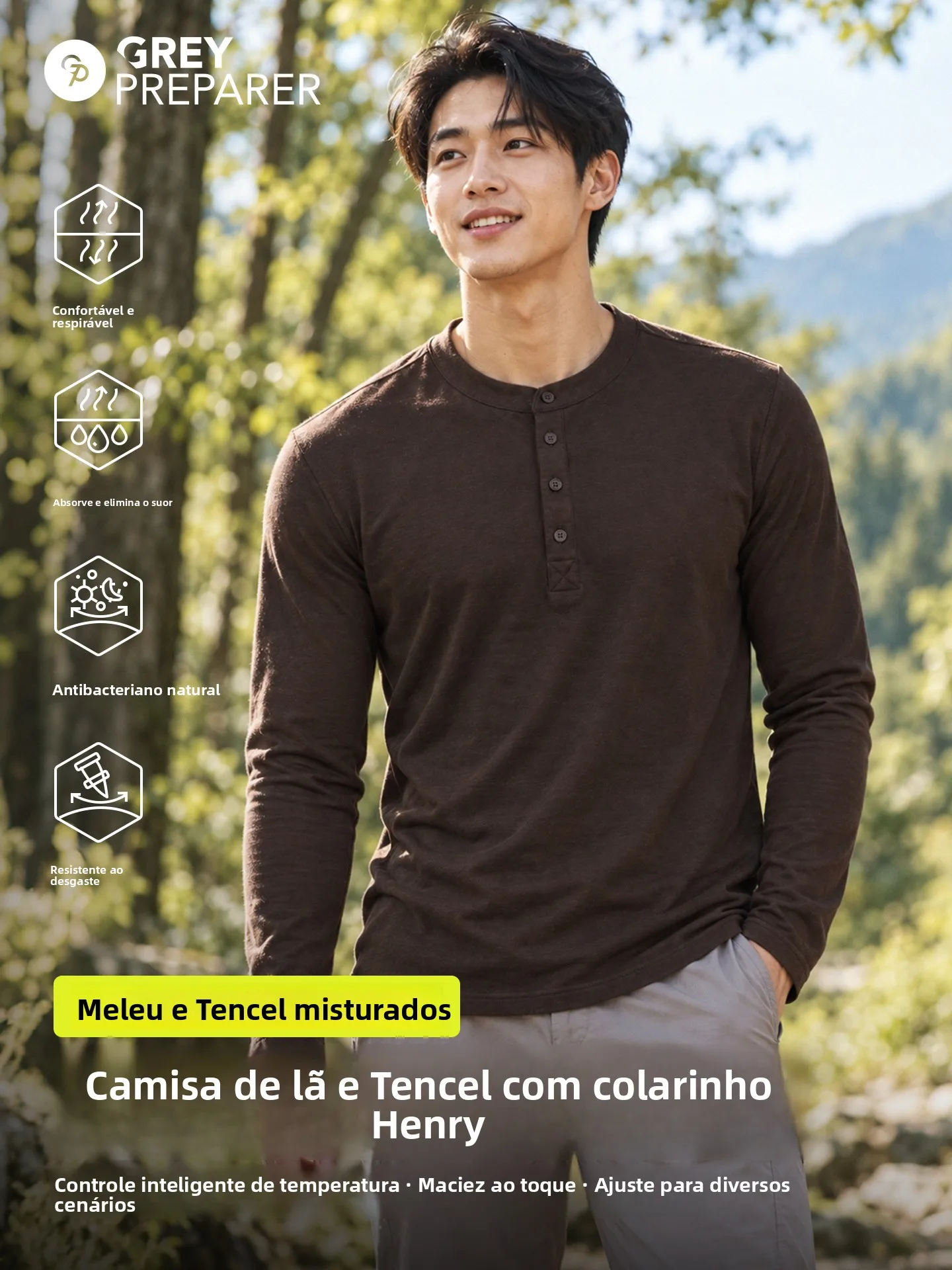 men's-henry-collar-merino-wool-long-sleeve-base-shirt-quick-dry-outdoor-hiking-mountain-climbing-warm-grey-new-arrival