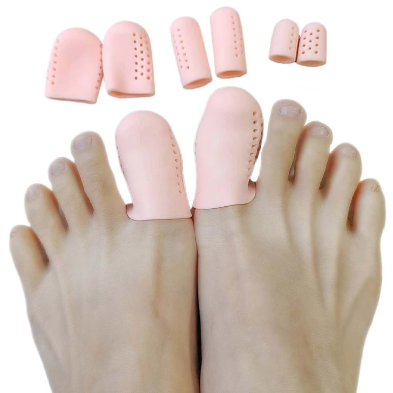 2pieces=1pair Silicone Finger Foot Care Toe Tube Protector Gel Bunion Corrector Separator Stretchers Corns Blisters Pain Relief