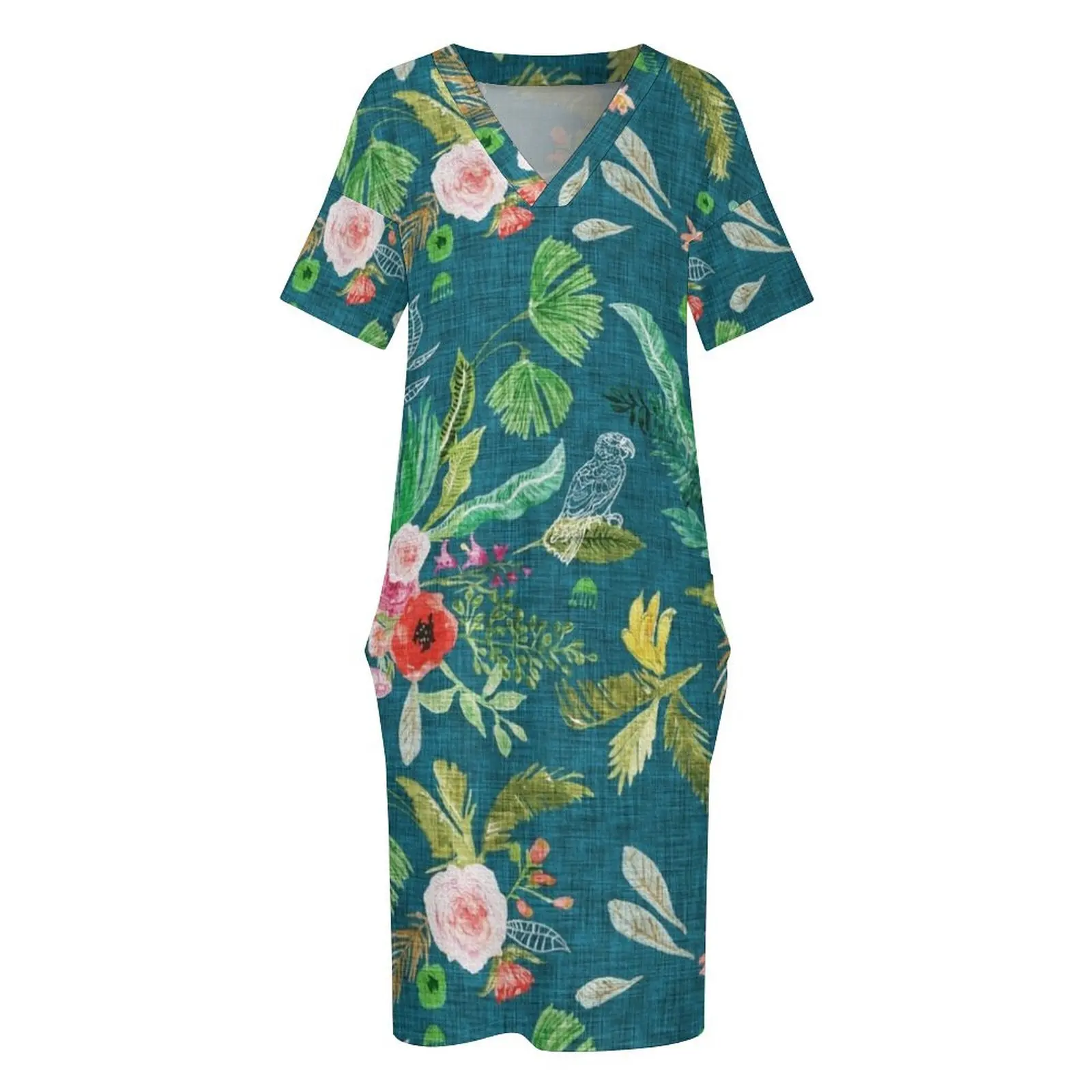 Vestido Floral con bolsillos para mujer, vestidos holgados para ocasiones especiales, 2024