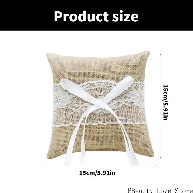 부드럽고 우아한 흰색 반지 베개 웨딩 베개 사진 소품 장식