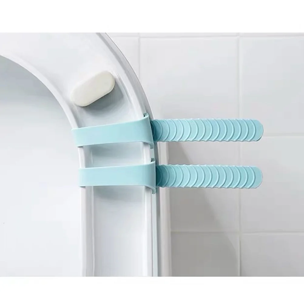 

7 pcs Toilet Seat Lifter Blue Tpr Creative Cutable Strap For Avoid Touching Strong Adhesive Bathroom Accessory Sanitary Lift Aid