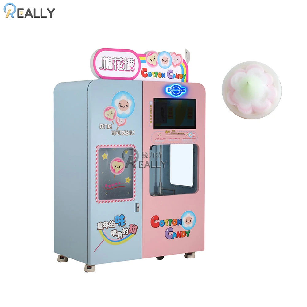 Automatic Manufacturer Pink Blue DIY Cotton Candy Machine Vending Machine Making Cotton Candy Machine