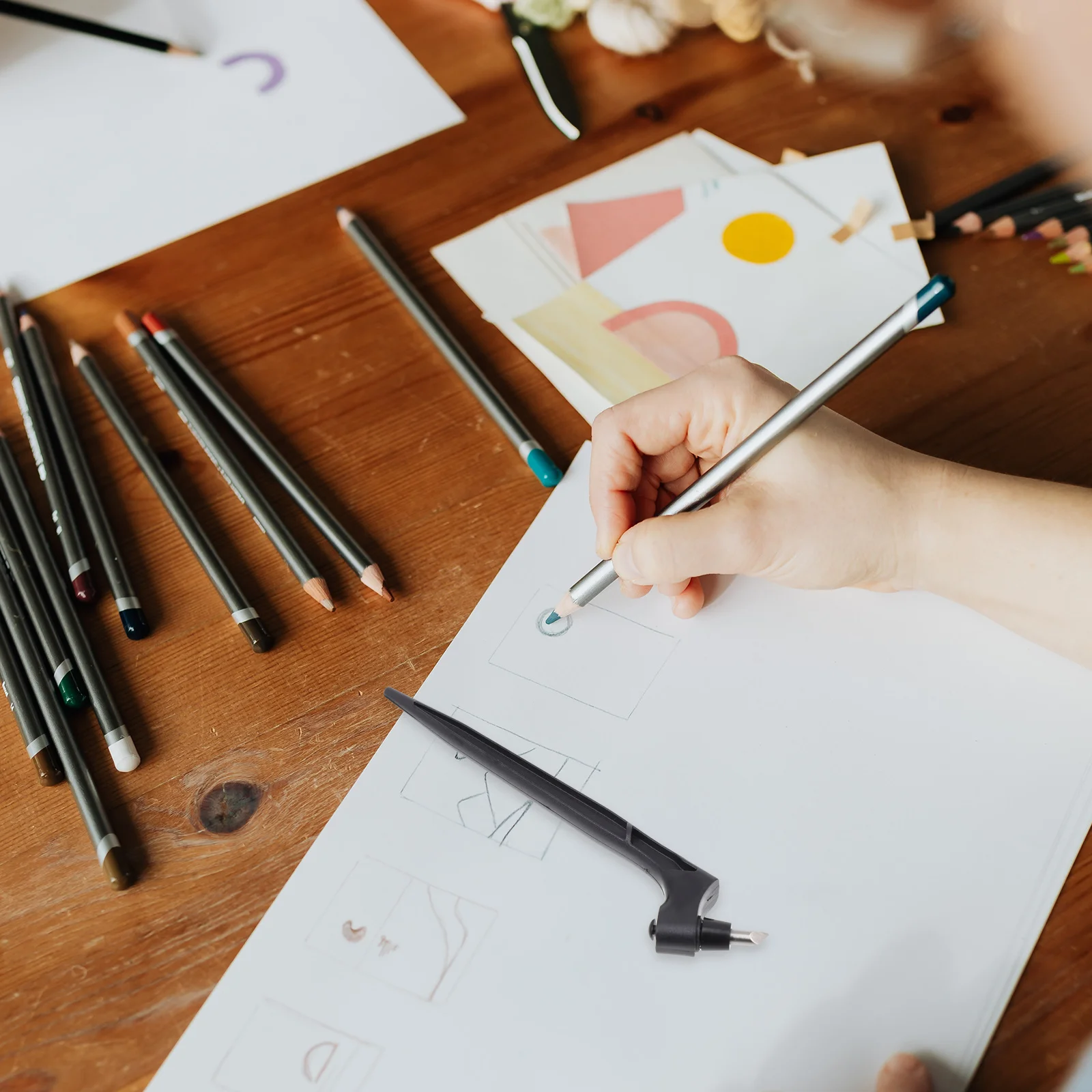 1 مجموعة الدورية ورق الحرف القاطع L-شكل مقبض مريح دليل النقش القاطع ل سكرابوكينغ الفن القواطع الصلب الدقة #2