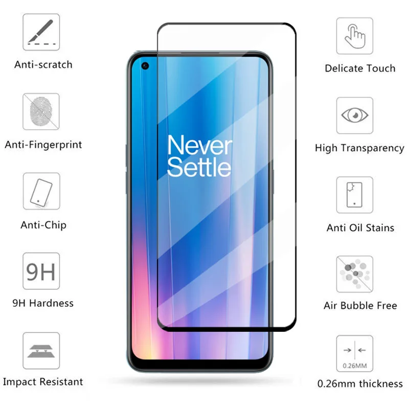 Full Cover Glass For OnePlus Nord CE 2 5G Tempered Glass For OnePlus Nord CE 2 Screen Protector Lens Film For OnePlus Nord CE 2