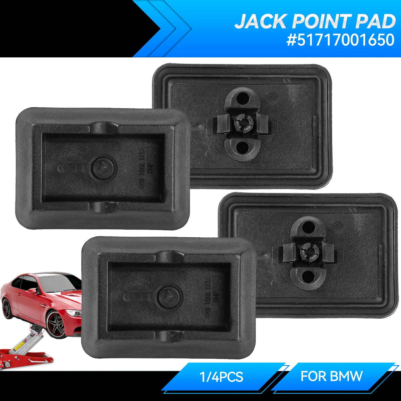 

4x Car Under Jack Point Jacking Support Pad Cover Plug Block for BMW 5series E39 7series E38 X5 E53 51717001650 51718204244