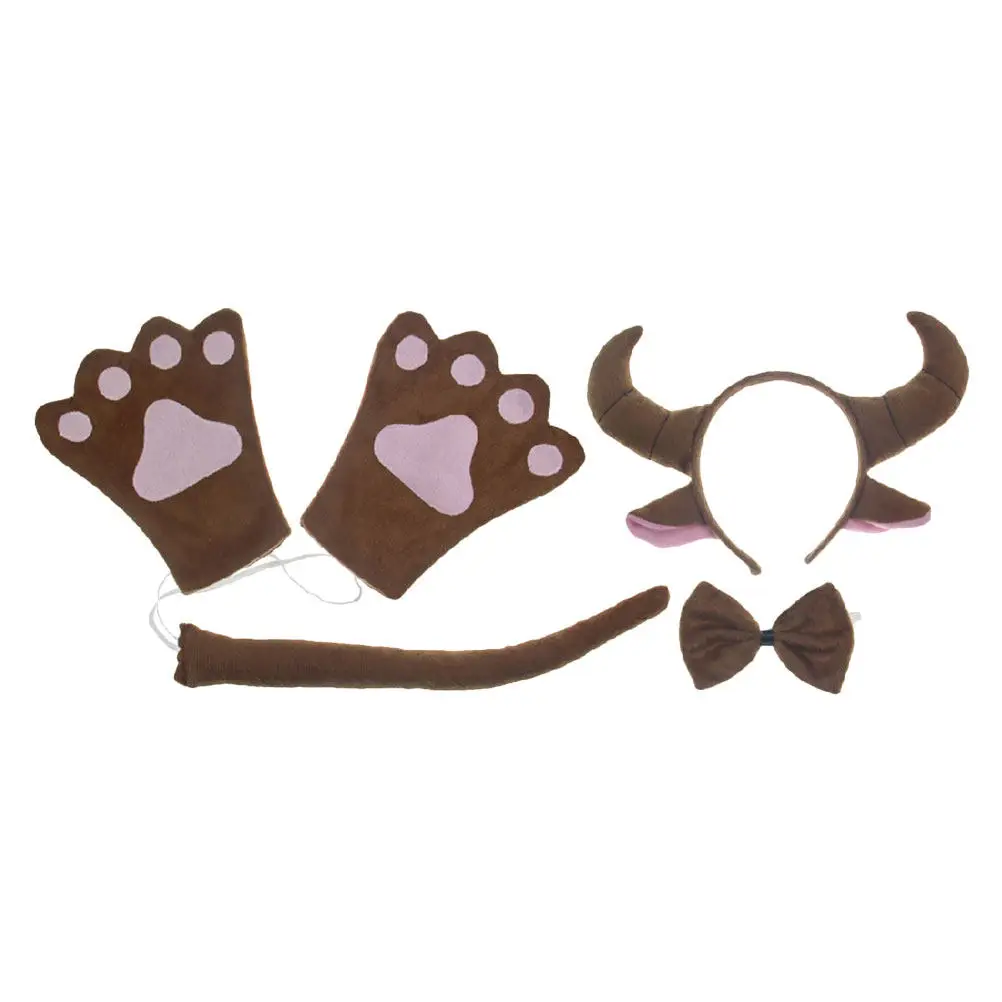 1Set Animal Headband Costume with Exquisite Shape Ears and Decorative Tail Perfect for Halloween Easter Cosplay Supplies