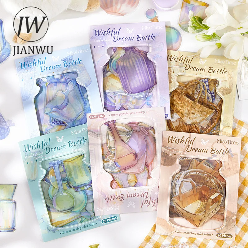 JIANWU Wishes Dream Bottle Series винтажная корзина-бутылка пейзажный материал коллаж наклейка для домашних животных креативные канцелярские принадлежности для журналов «сделай сам»