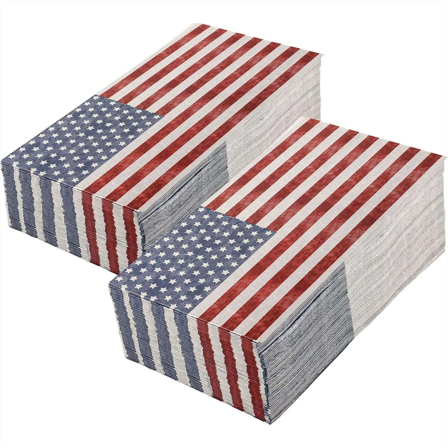 

50 Pcs Patriotic American Flag 3-Ply Disposable Paper Napkins for Independence Day Party Kitchen Bathroom Table Decoration