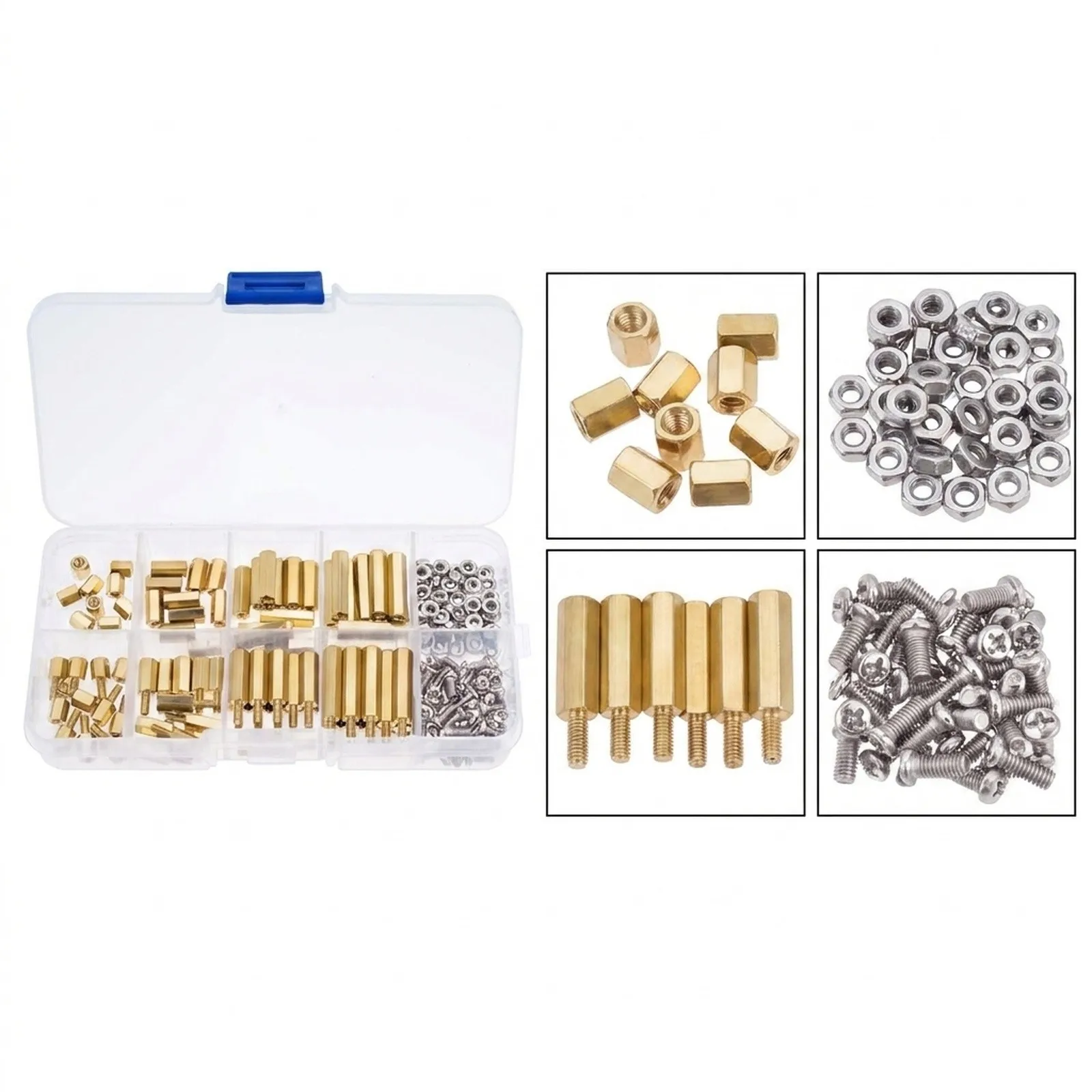 Brass Screw Assortment 13x7x2cm Hex Spacer Kit Versatile Use In Industries Wide Range Lengths Electronics Assembly