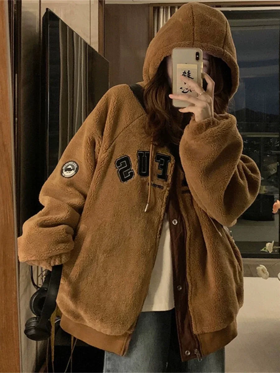 

Женская флисовая одежда из овечьей шерсти, молодежная парусиновая корейская деталь на пуговицах, однотонная без рукавов с защитой от ультрафиолета, японский стиль, летняя спереди