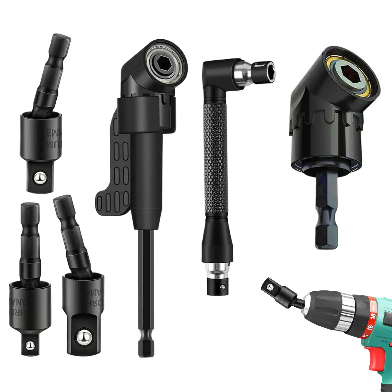 

Гибкий удлинитель дрели, ручной прямоугольный инструмент, комплект из 6 предметов, гибкая удлинитель отвертки для любителей DIY, плотников, гаража