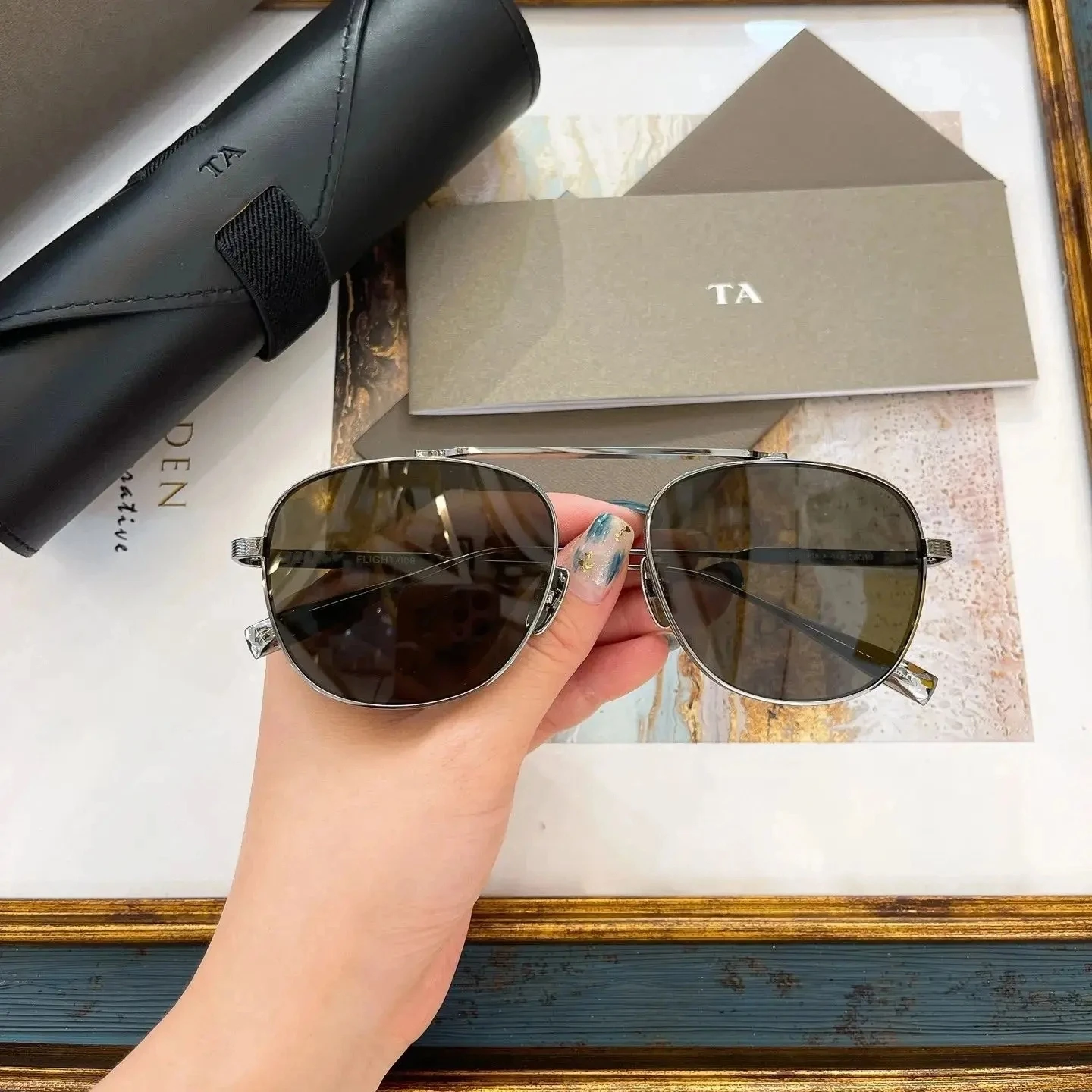 

Original Factory For DIYTA DT DTS409 FLIGHT009 With Brand Box Top Quality Alloy Frame Luxury Retro Business Men Women Sunglasses