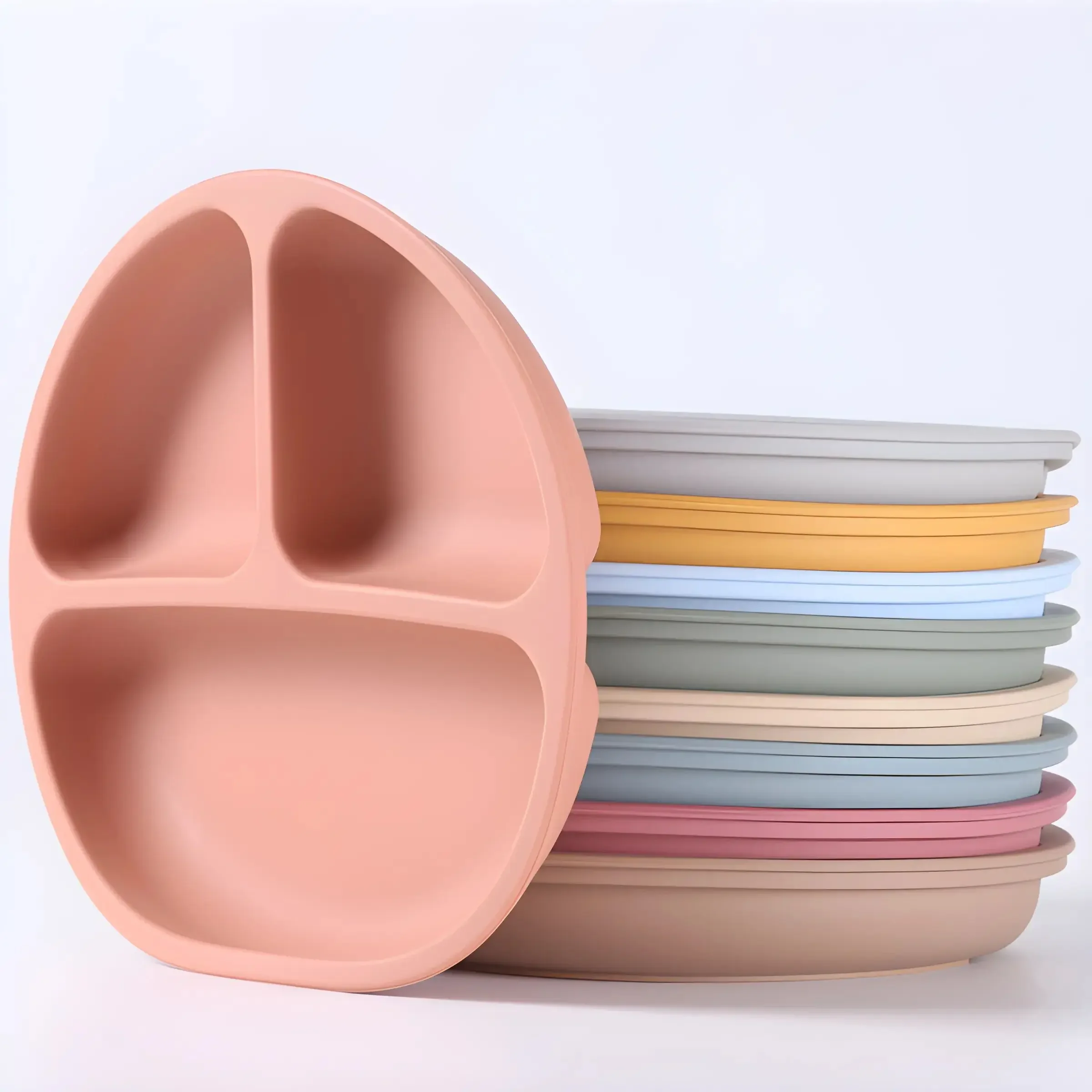 

1PCS Baby Sucker Silicone Dining Plate BPA Free Children Dishes Suction Toddle Training Tableware Kids Feeding Bowls Baby Stuff