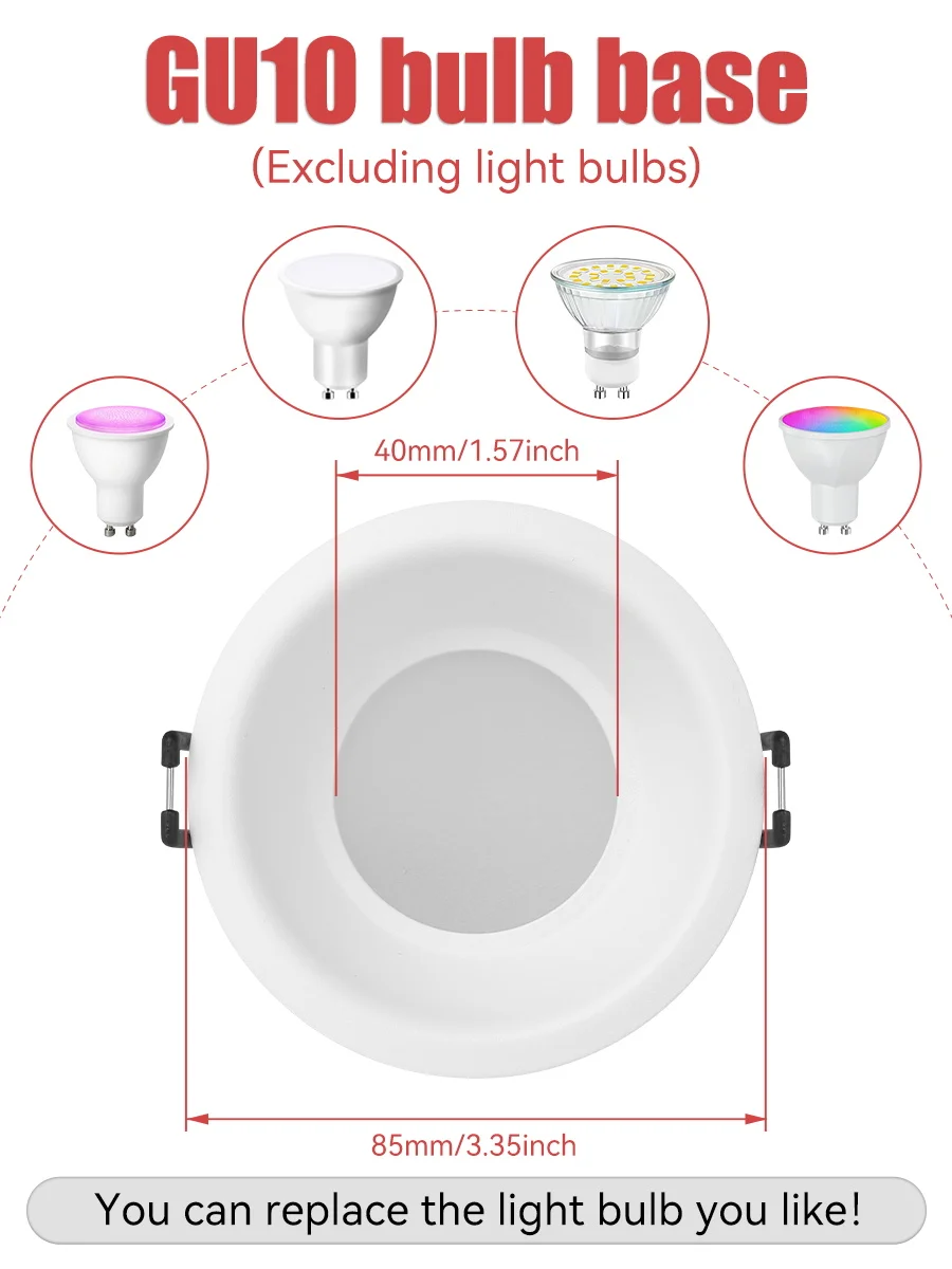 راحة النازل GU10 LED سقف بقعة ضوء 110/220 فولت سقف مستدير النازل جزءا لا يتجزأ من مصباح المنزل فندق عرض أضواء