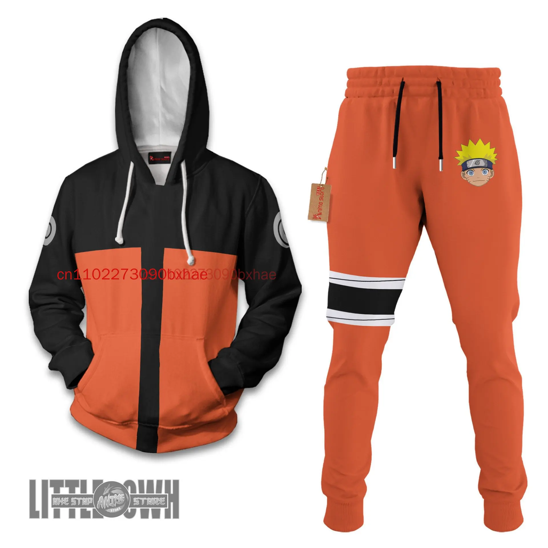 

Uzumaki Naruto Hoodie And Jogger Set Anime Naruto Clothes 3D Printing Autumn/Winter Fashion Street Men's and Women's Sports Set