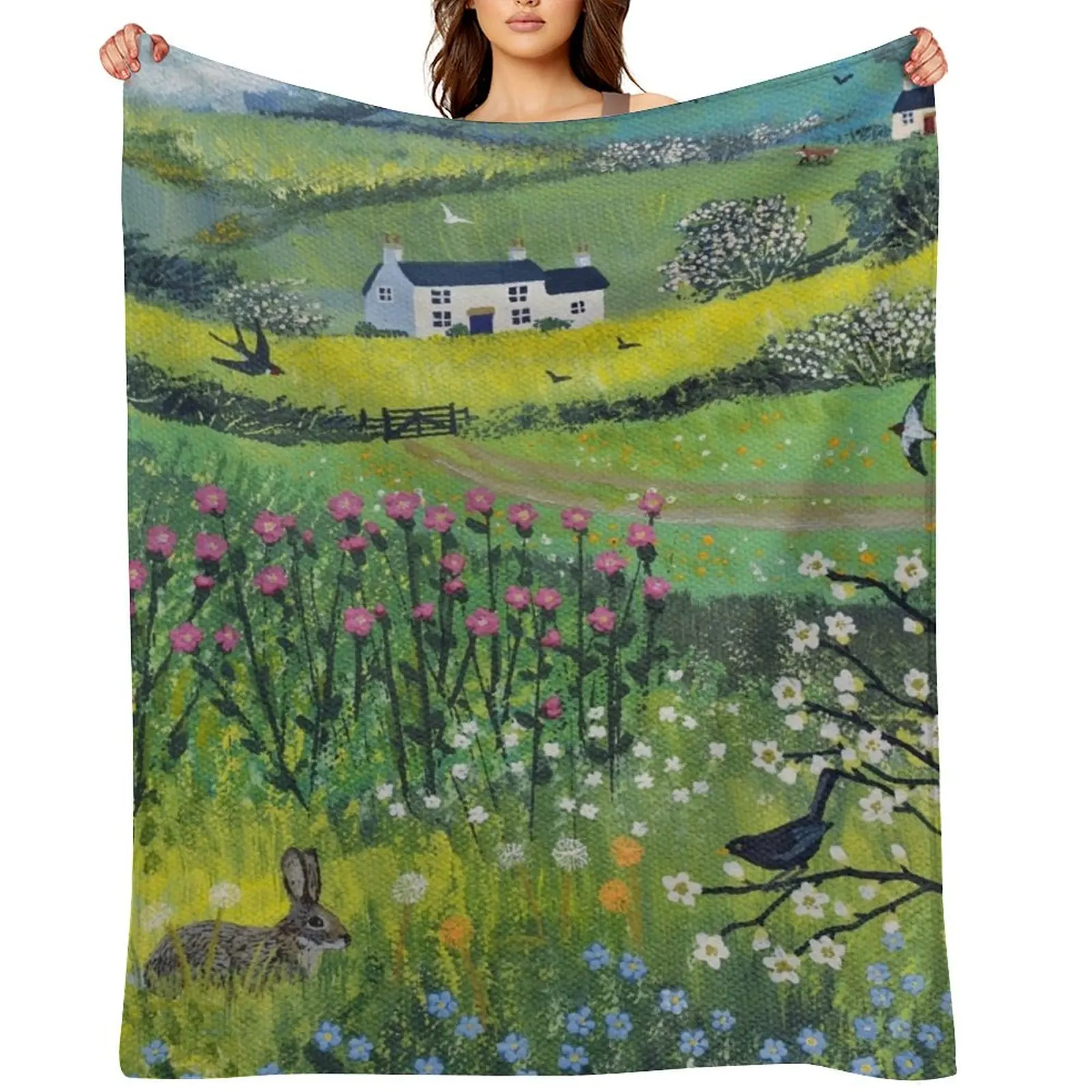 

Nestled in the Meadow Throw Blanket Warm Picnic Thin Multi-Purpose Blankets