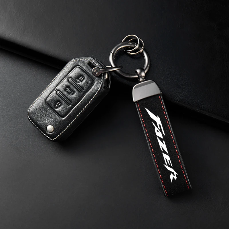 Высококачественный кожаный замшевый брелок для ключей мотоцикла для Yamaha FAZER FZ6 FZ6R FZ1 FZ8 FAZER FZ750 FZR1000 аксессуары