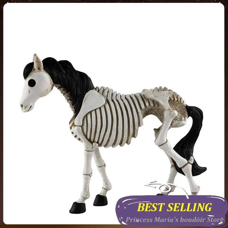 

AB30-Skeleton Horse Statue Creepy Halloween Skeleton Animals Halloween Novelty Skeleton Farm Animals Halloween Skeleton Decor