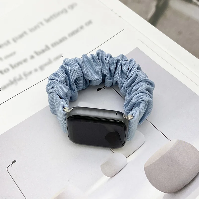 Stoffarmband mit Schlaufenverschluss für Apple Watch Ultra 2 49mm 38 41 42 44 45 46 40mm Damen Elastisches Armband iWatch 12 11 10 9 8 7 6 5 4 3 SE