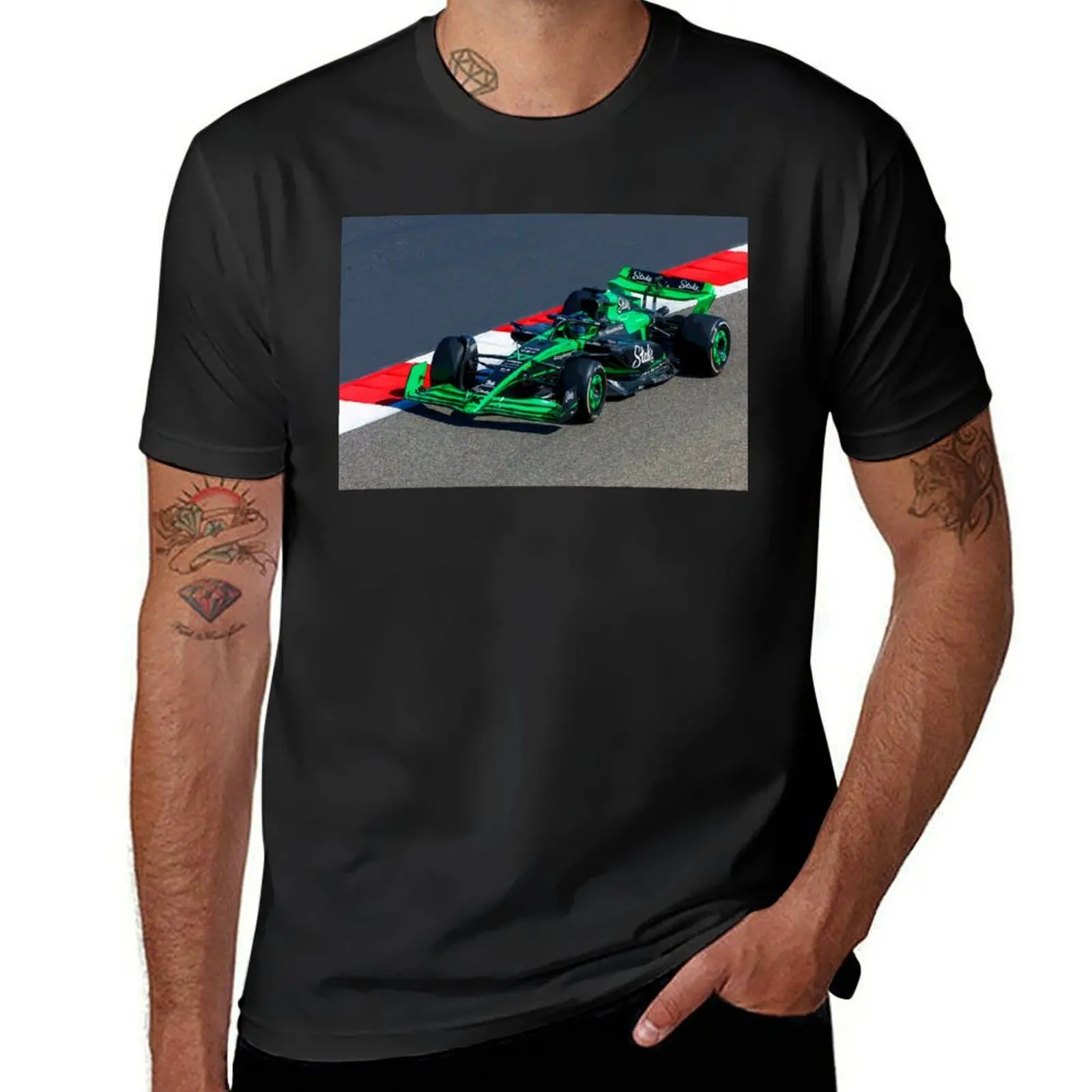 Valtteri Bottas racing his 2024 F1 car abstract T-Shirt vintage clothes quick drying aesthetic clothes mens clothing