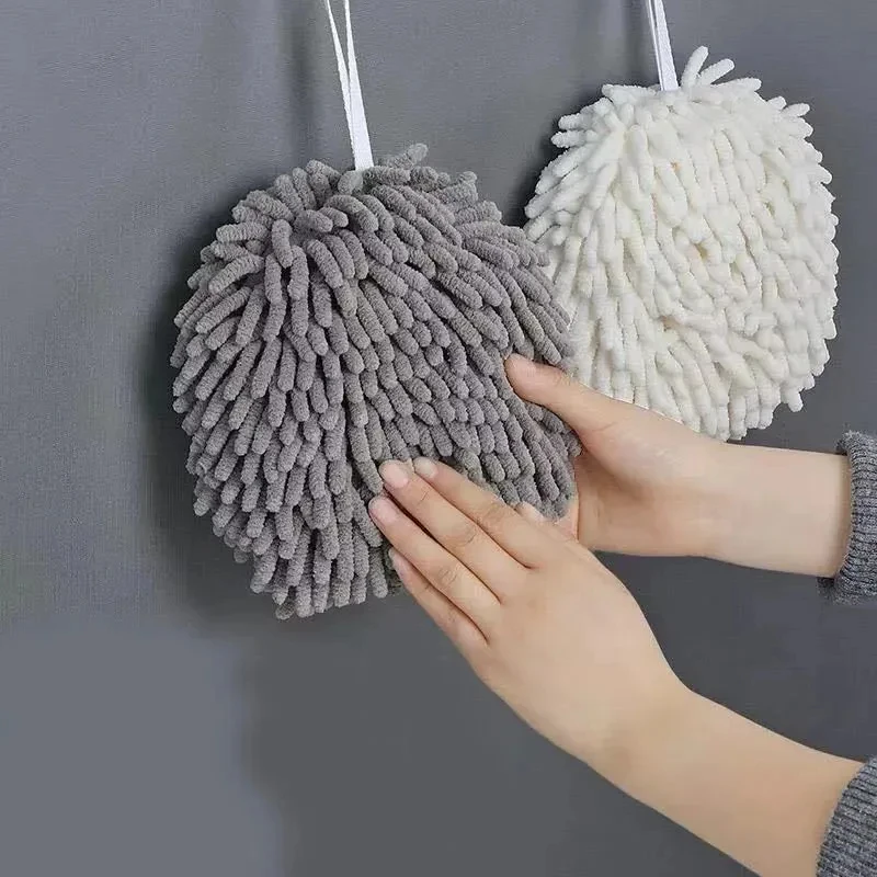 1-3pcs Quick Dry Soft Absorbent Microfiber Towels Hand Towels Kitchen Bathroom Hand Towel Ball with Hanging Loops Cleaning Cloth
