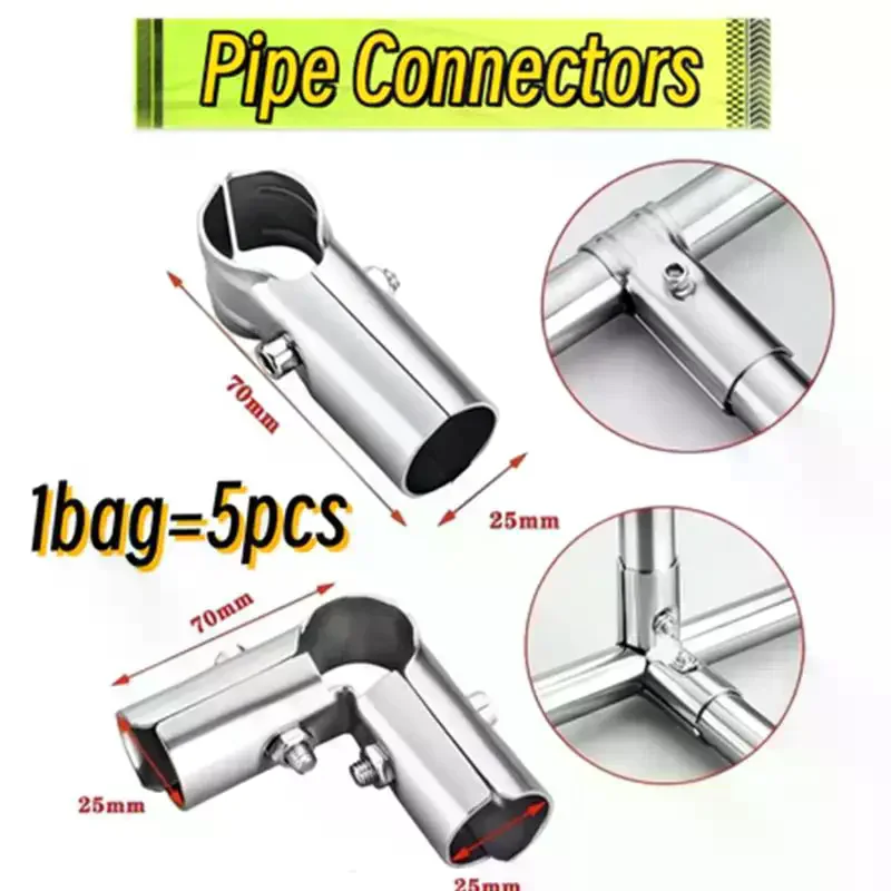 5pcs/10pcs 25mm Structural Pipe Connectors Metal Tube Connector Pipe Rod Support Fixed Clamp Connector Fittings
