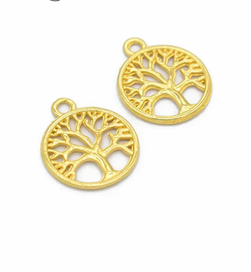 100pcs Charms World Peace Life Tree 24x20mm Antique Silver Color Pendants Making DIY Handmade Tibetan Finding Jewelry F0120