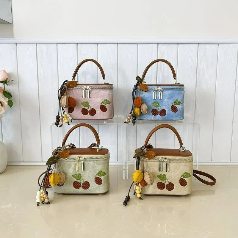 Casual Portable Denim Women's Bag New in Summer Embroidered Single Shoulder Oblique Span Small Fresh Small Bag Exquisite Simple