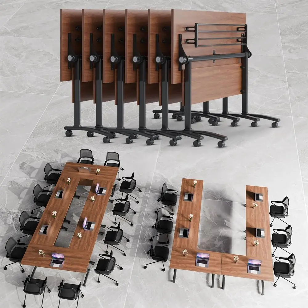 

Conference Room Tables, Modern Folding Conference Table with Wheels, Mobile Office Conference Room Training Table flip top Nest