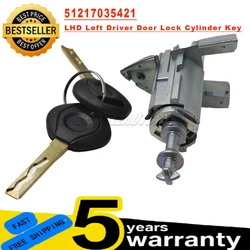 51217035421 LHD Left Driver Door Lock Cylinder With 2 Keys For BMW X5 E53 1999-2006 X3 E83 2003-2010 51 21 7 035 421