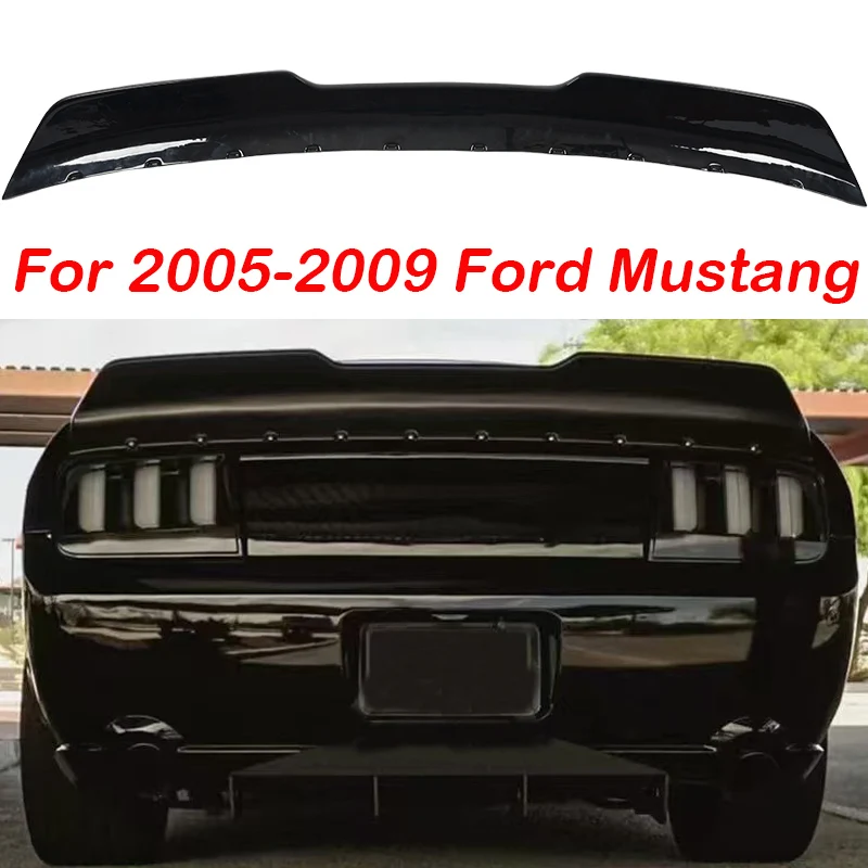 For 2005-2009 Ford Mustang Rear Spoiler Body Kit ABS Material Splitter Diffuser Tail Wing Back Trunk Accessory Part 2006 2007