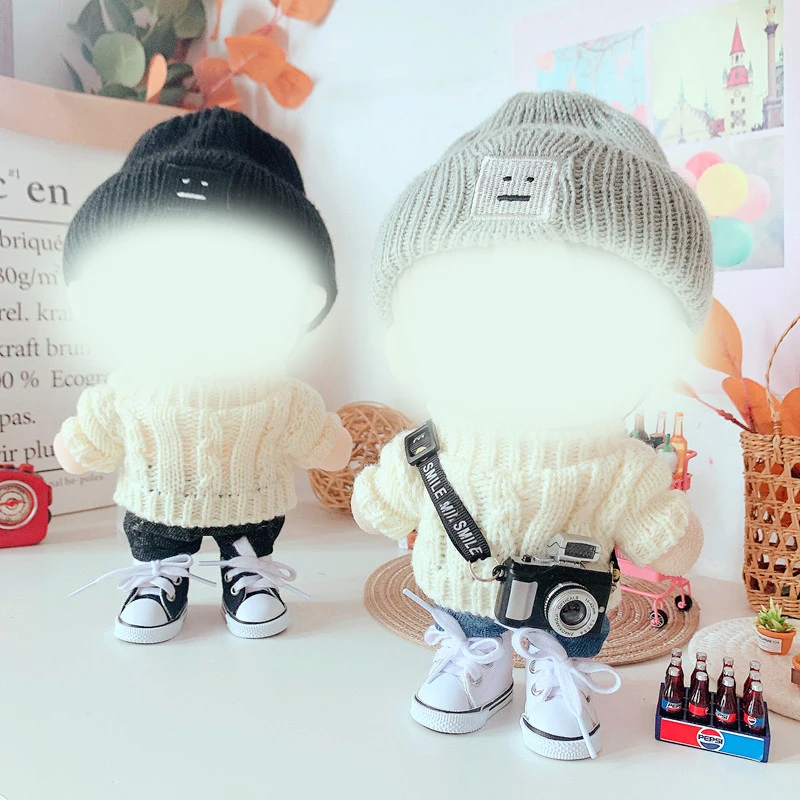 Doll Clothes Accessories For 20cm Idol Dolls Plush Toys Glasses Sweater Shoes