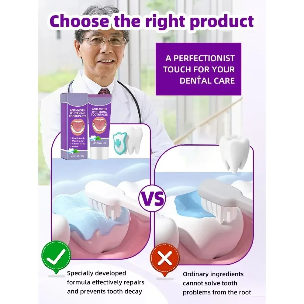 معجون أسنان جديد لمنع تسوس الأسنان علاج فعال لتبييض الأسنان معجون أسنان أصفر إزالة معجون الأسنان العناية بالأسنان #4