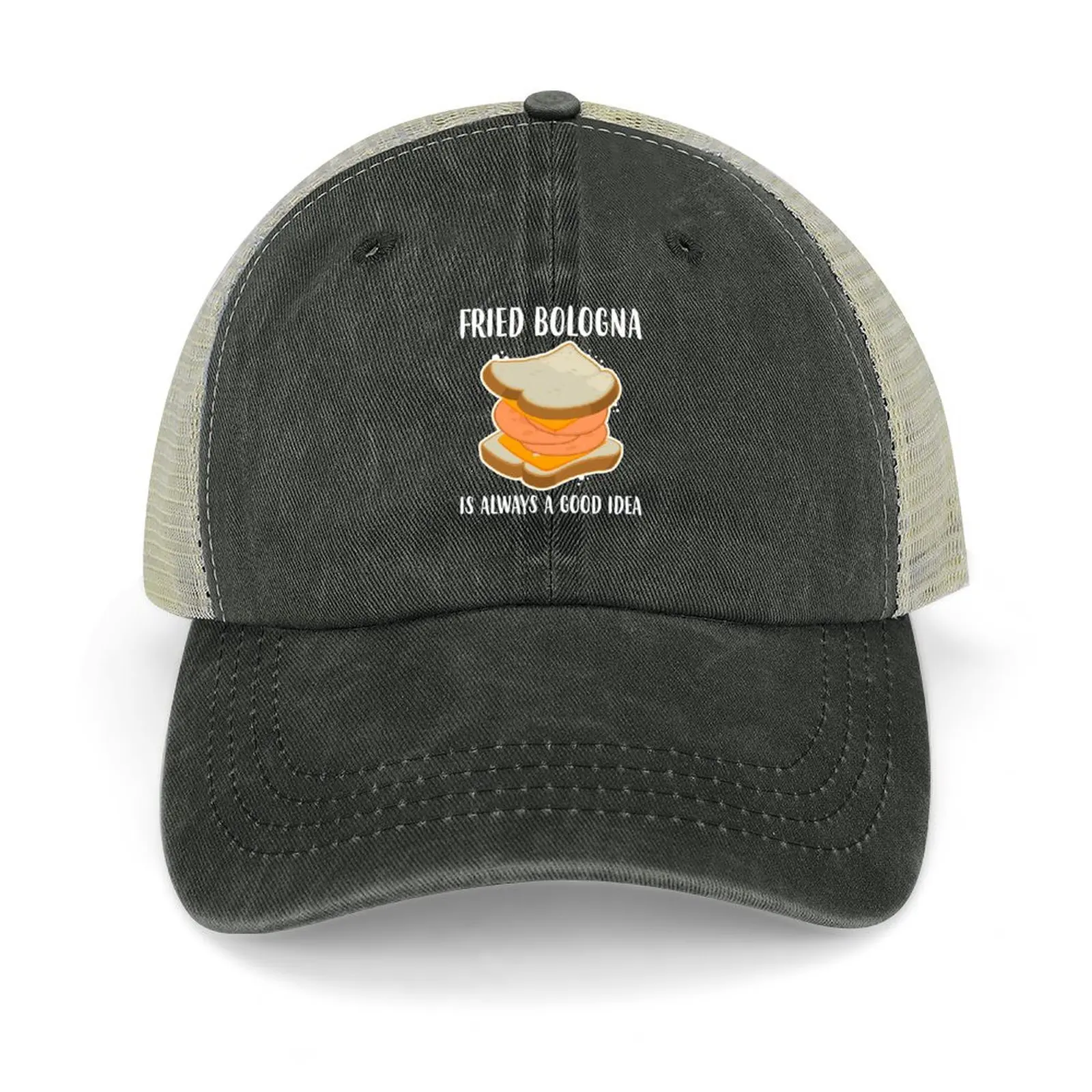 

Always A Good Idea Grilled Fried Bologna Sandwich graphic Baseball Cap Bobble Hat Rugby Women's Hats For The Sun Men's