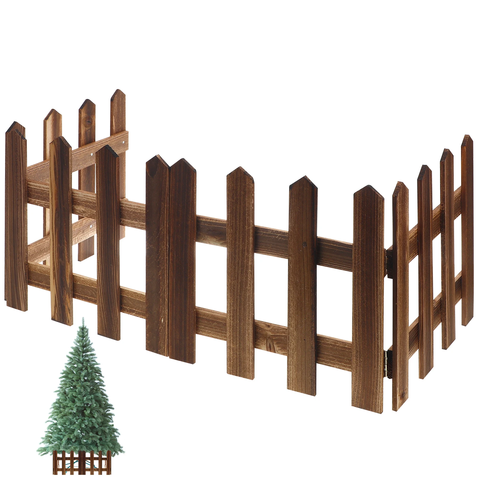 

Carbonized Anti corrosion Fence 120x30cm Wooden Picket for Garden Edging Balcony Yard Fence Outdoor Decorative