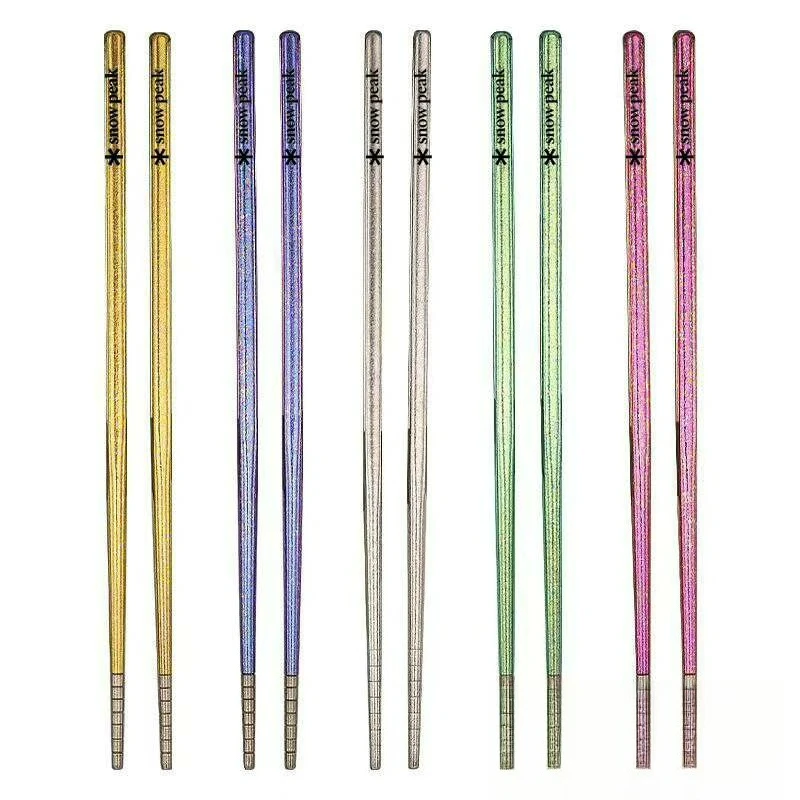 

Титановые палочки для еды Snow Peak: легкие, антибактериальные, нескользящие, разноцветные – для кемпинга, активного отдыха и дома