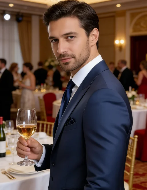 

Navy Blue Business Formal Men Suit Groom Groomsman Wedding Party Prom Male Tuxedos 3 Piece Set Blazer Vest Pants