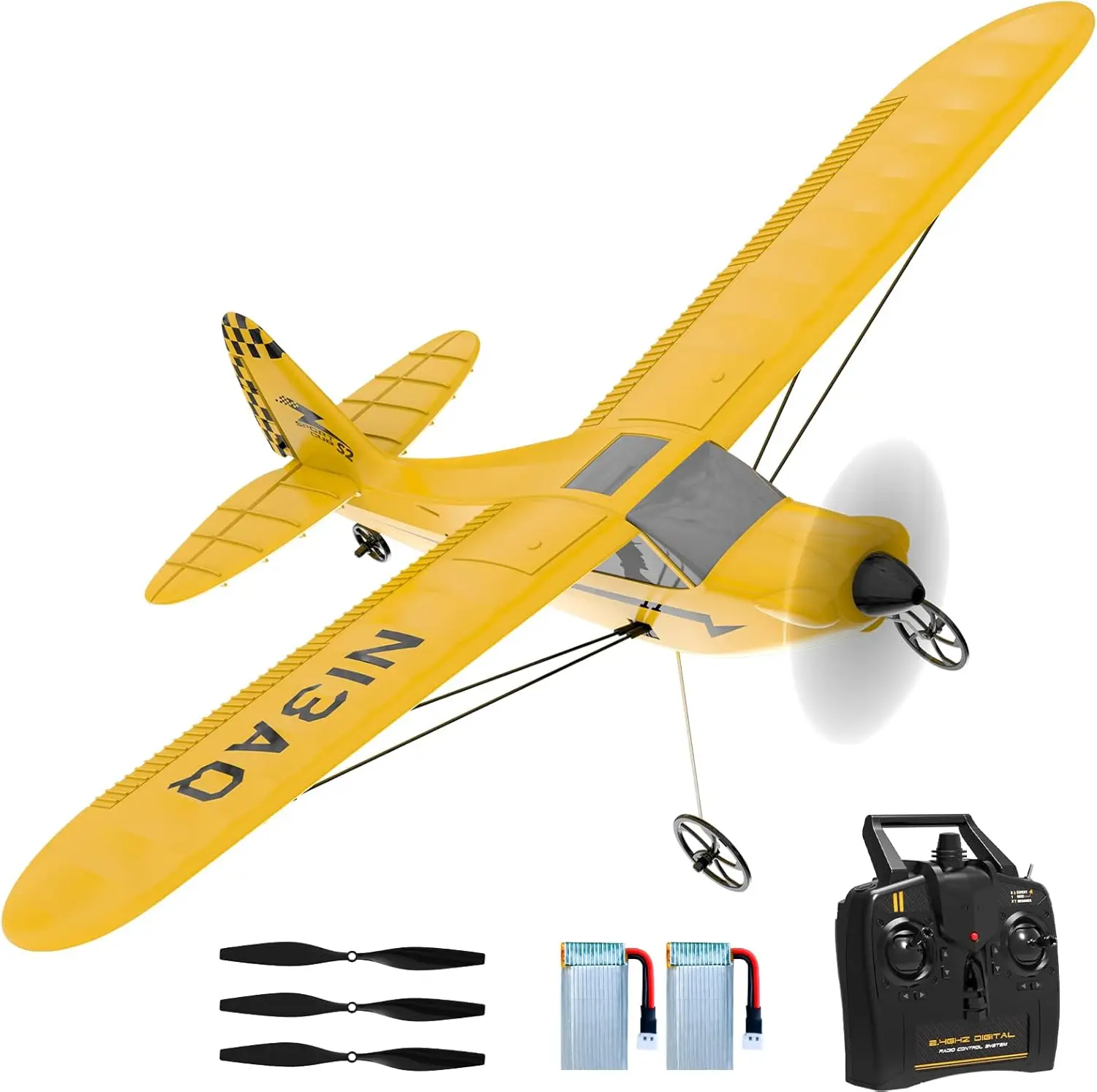 RC Plane Sport Cub S2 Trainer 3 Channel for Kids Adults 28℃ with Propeller Saver Xpilot Stabilization System One-Key RTF