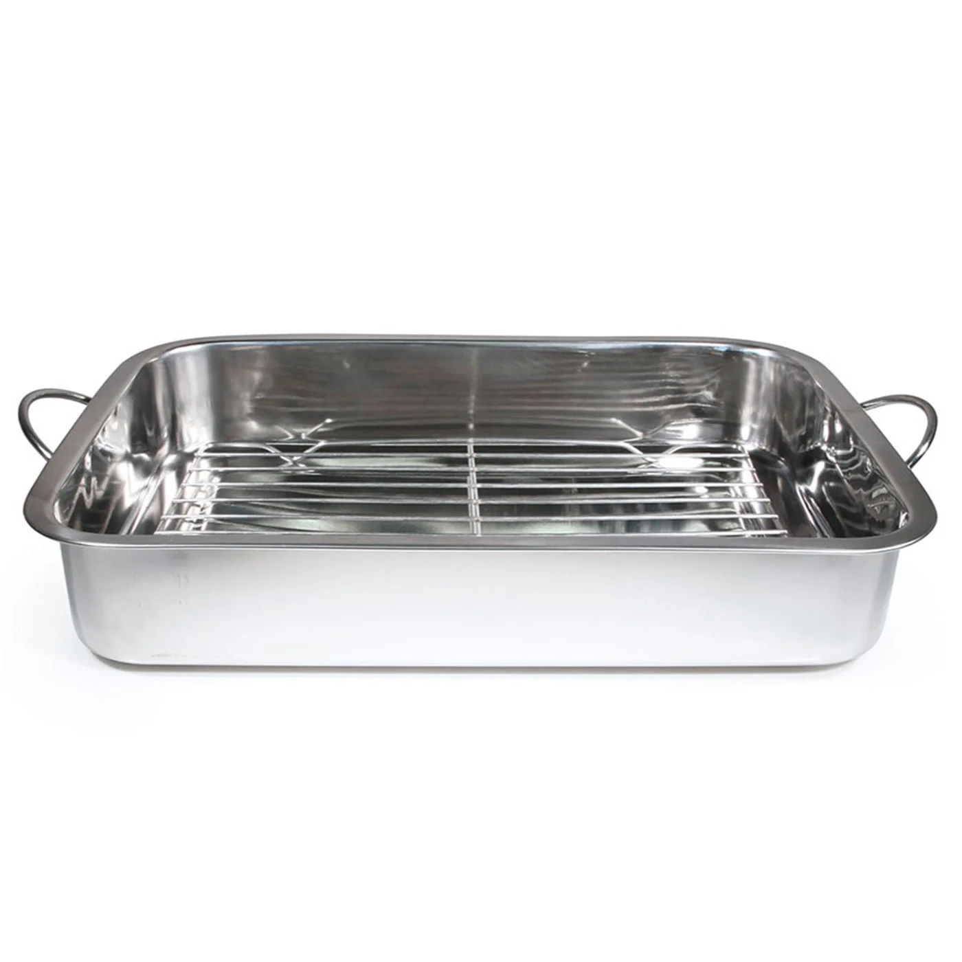 Tradineur Stainless Steel Baking Pan with grill and Handle, rectangular Grating Pan with Grating, Rust