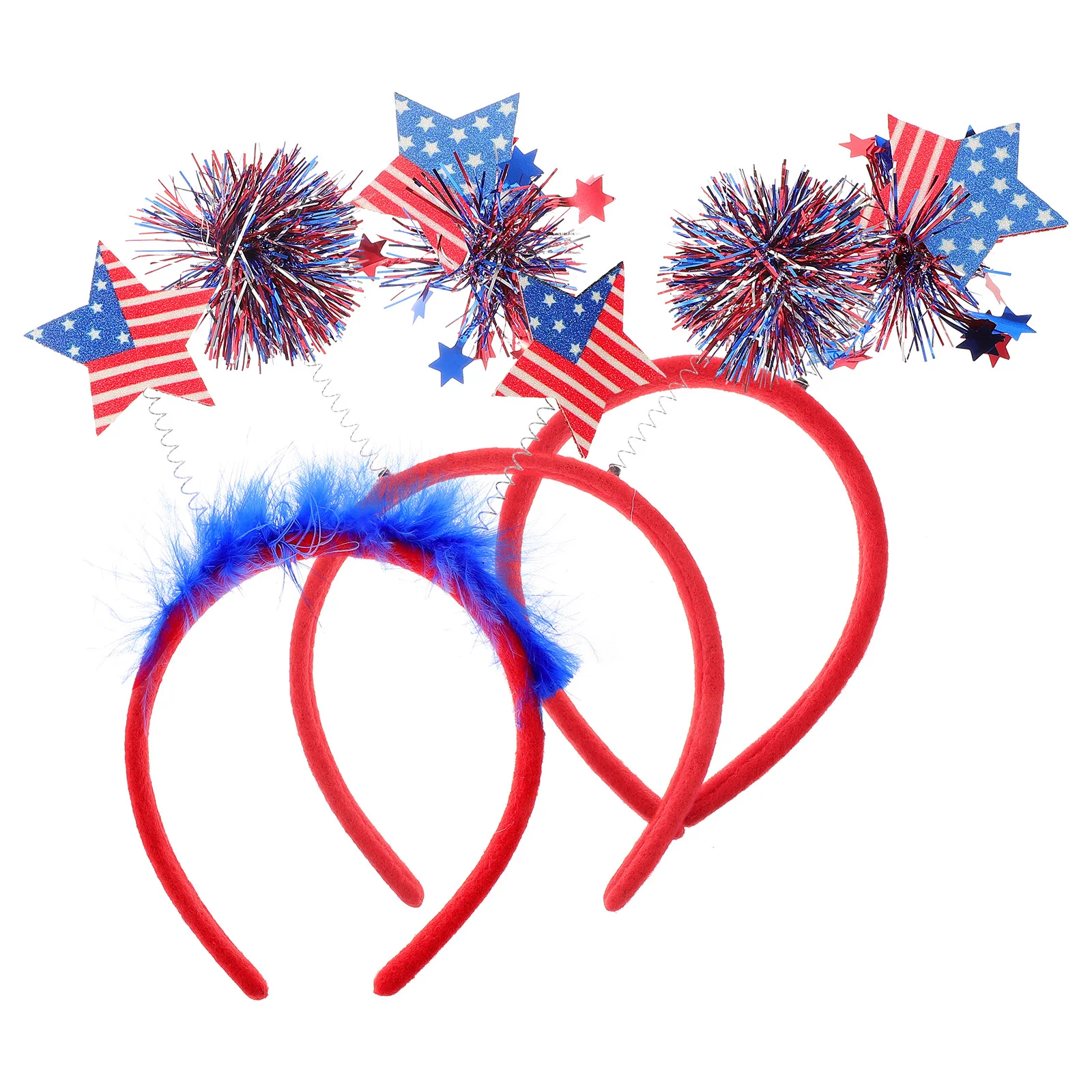 3 pezzi di fasce per capelli con bandiera americana, decorazioni per il 4 luglio, festival, fasce per capelli, copricapo, decorazioni patriottiche in tessuto