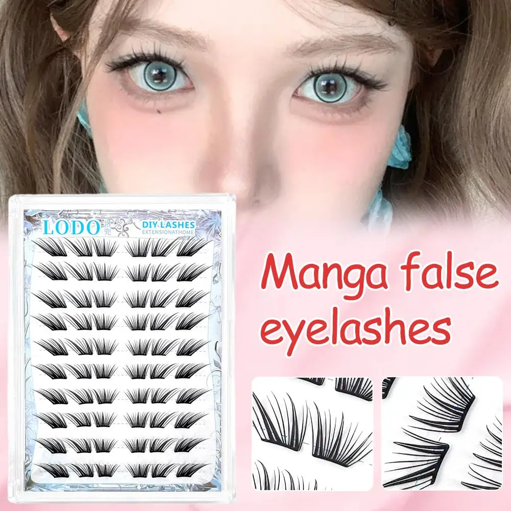 FOX – faux-cils de Style bande dessinée, Ultra-fin, segmenté, moelleux, outils naturels, Extension de maquillage, B8T8