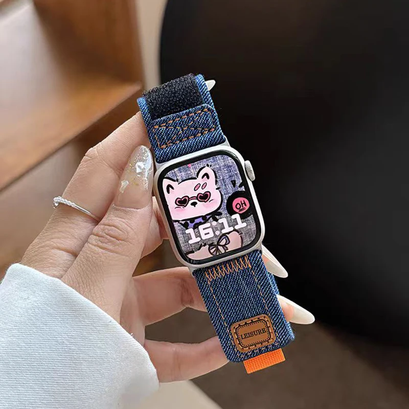 Sport Strap For Apple Watch Band Series 9 8 se 7 6 5 4 3 Ultra 2 Nylon Correa iwatch 44mm 40mm 49mm 45mm 41mm 42mm 38mm Bracelet