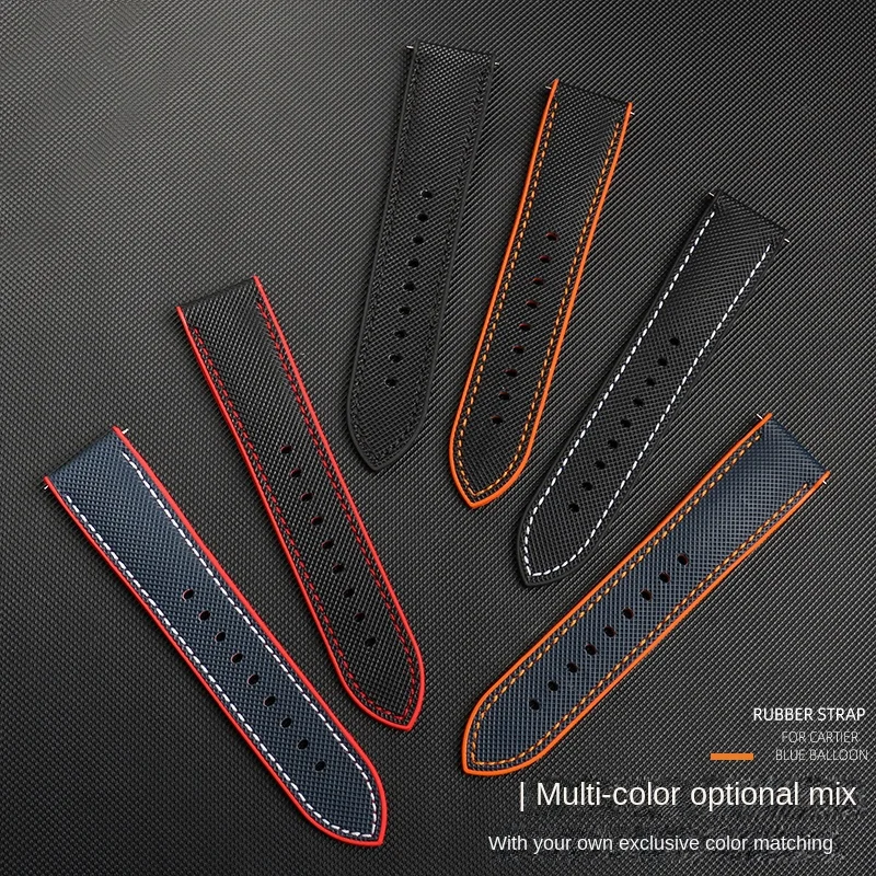 20/21/22/23/24 مللي متر تصميم جديد الهجين FKM حزام ساعة اليد للجنسين فلورو المطاط حزام الساعات FPM لينة حزام لكل ماركة ساعة مقاومة للماء #3