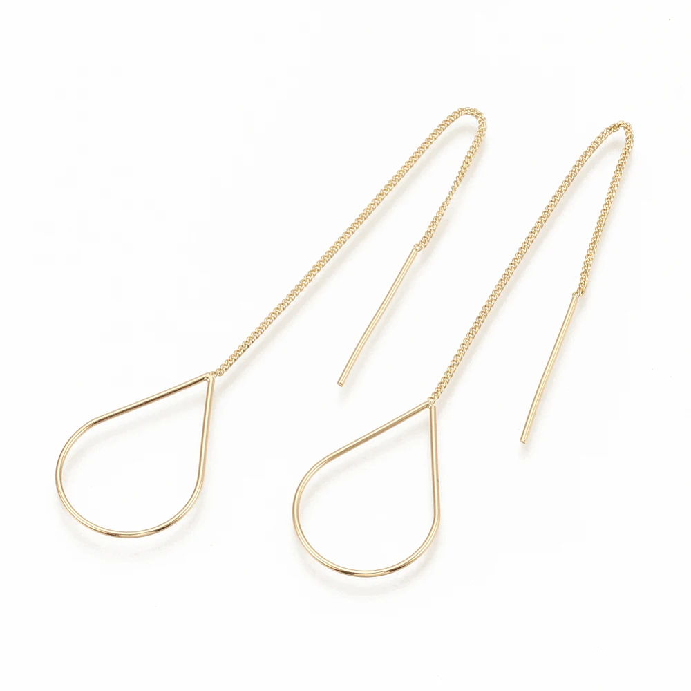 

30pcs Brass Stud Earring Findings Gold Plated Teardrop 25x16.5mm Nickel Cadmium Lead Free, with 0.6mm Pin for Jewelry Making