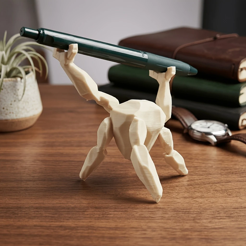 Creative Rocky Alien Pen Holder Figurine Pencil Organizer Stand Kawaii Office Stationery Storage Rack Geometric Desk Decor