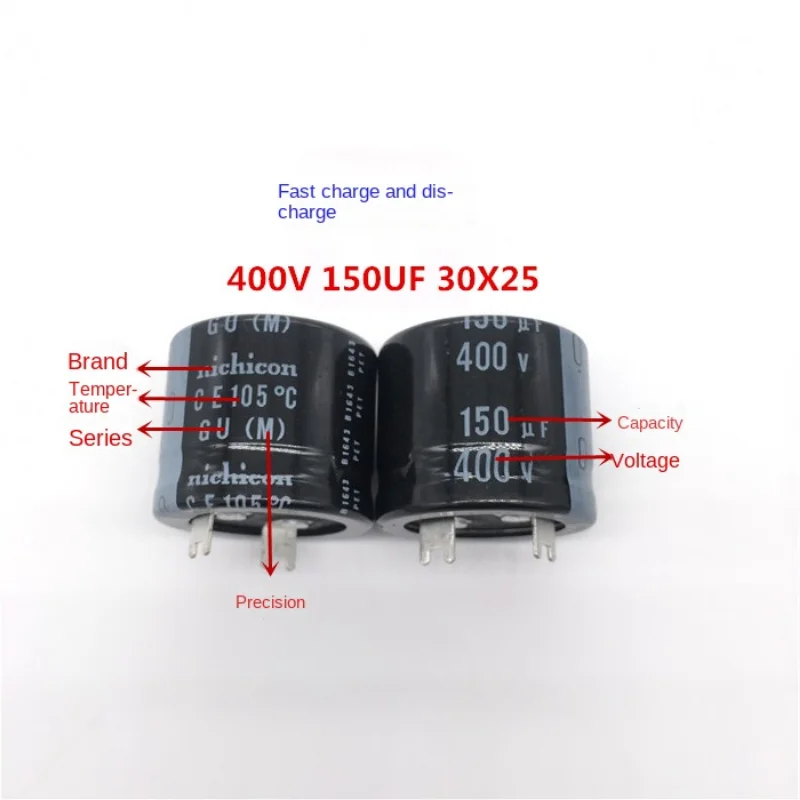 1PCS Fast charge and discharge 400V150UF 30X25 nichicon electrolytic capacitor 150UF 400V 30 * 25