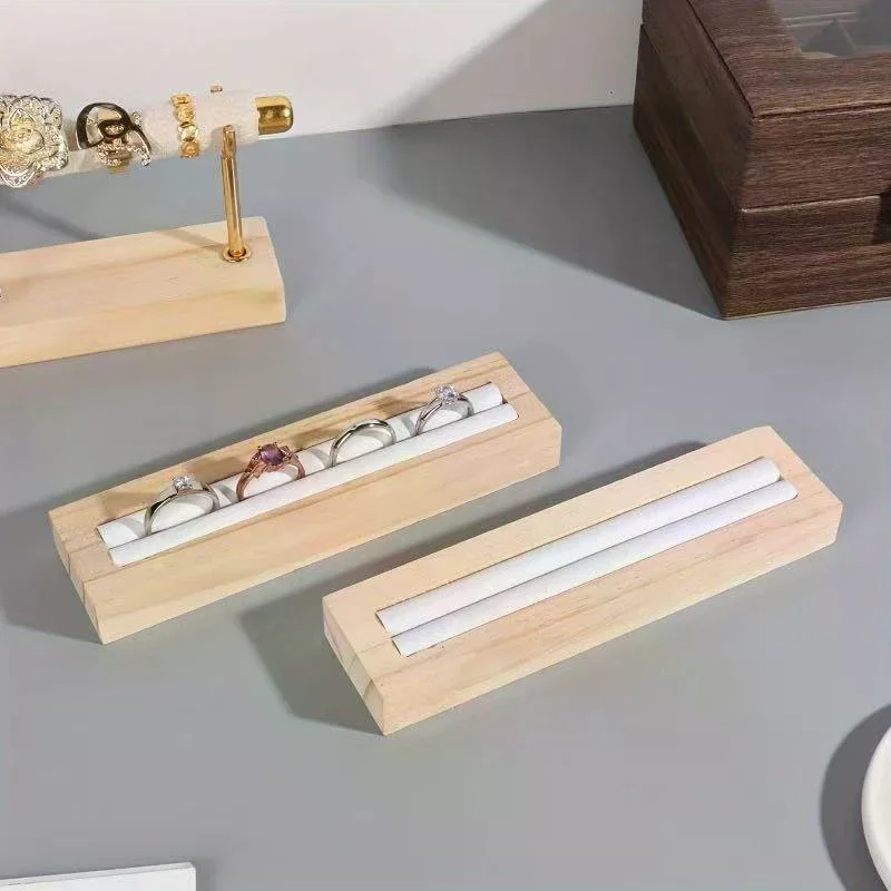 

Квадратные серьги из натурального дерева, кольца, поднос для дисплея, тарелка для хранения ювелирных изделий, магазин, выставочные устройства, витрина, реквизит