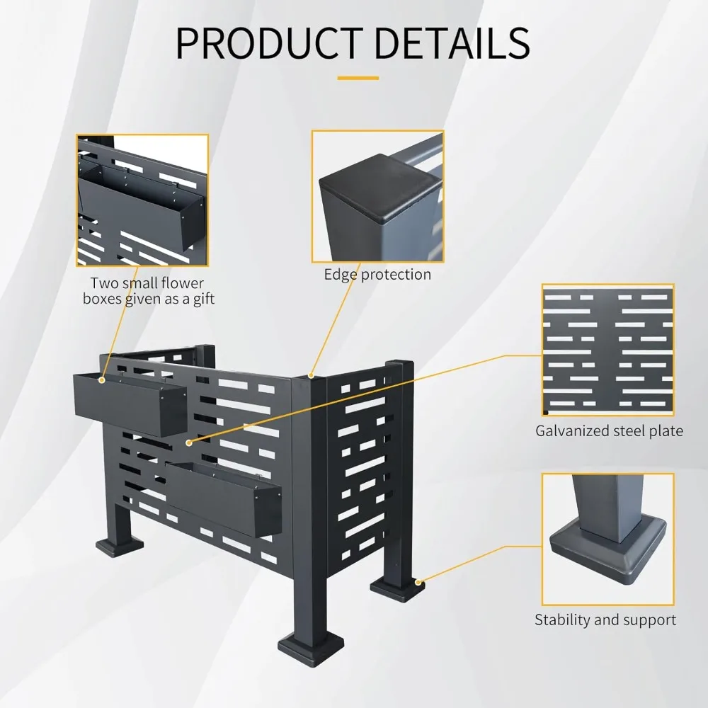 Recinzione per condizionatore d'aria da 3 piedi x 2 piedi Unità esterne Copertura per recinzione privacy in metallo Nascondi unità di climatizzazione Pannelli a 3 recinzioni 40,25''