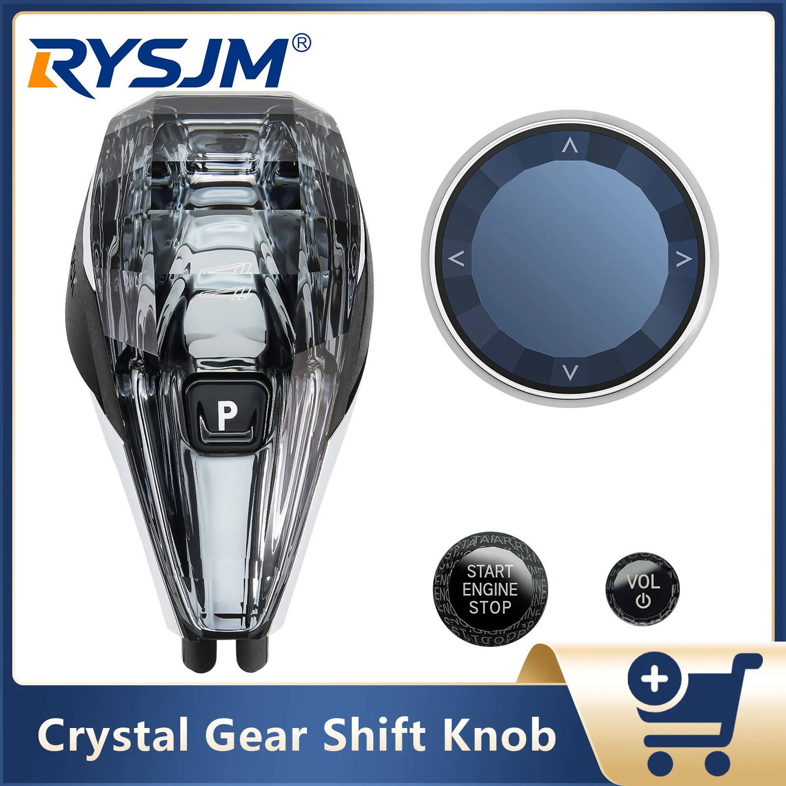 4PCS Set Crystal Shift Knob For BMW 3 4 Series X3 X4 X5 X6 G14 G15 G16 G20 G21 G22 Crystal Gear Handle Car Accessories